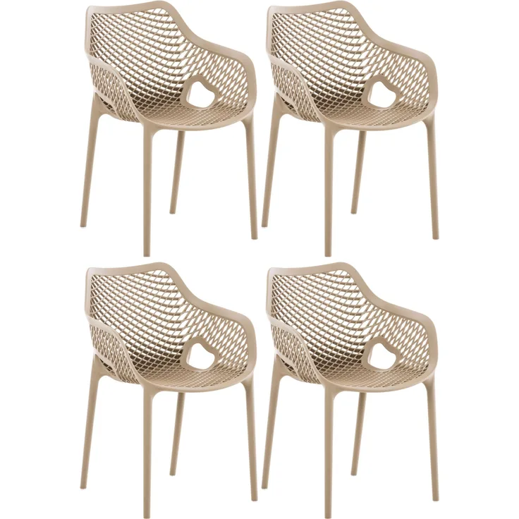 CLP Gartenstuhl Air XL 4er Set, Modern, Gestell Kunststoff, stapelbar, wetterfest,schlamm