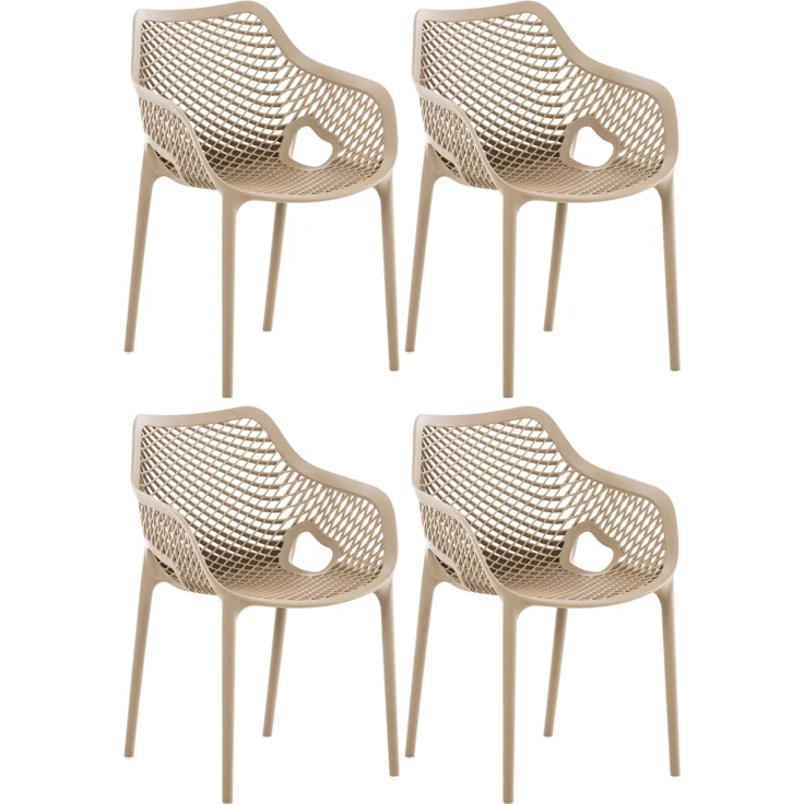 CLP Gartenstuhl Air XL 4er Set, Modern, Gestell Kunststoff, stapelbar, wetterfest,schlamm – Bild 1