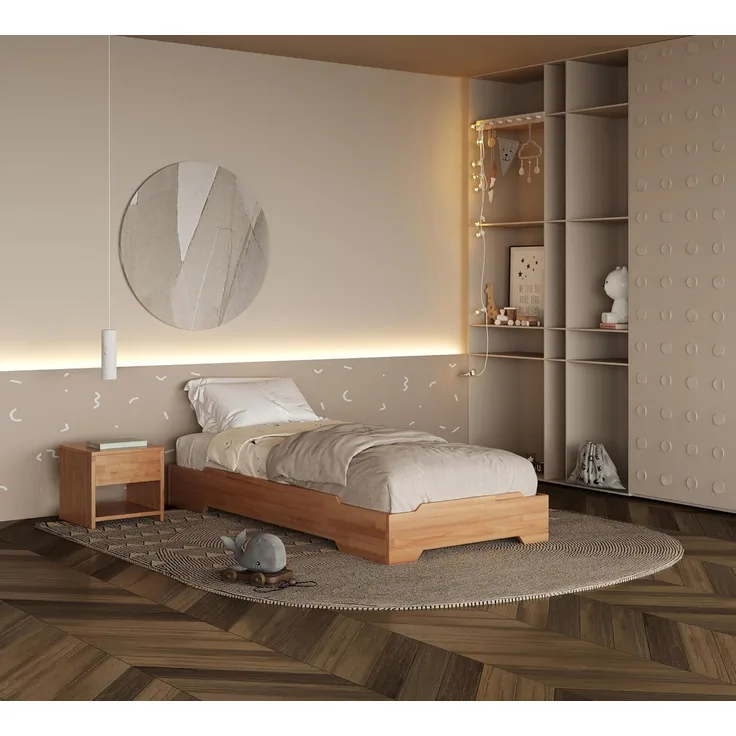 Krok Wood Massivholzbett Emily (stapelbar) in Buche 90x200 cm