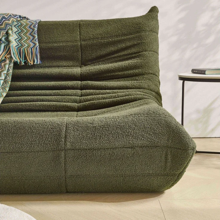 HAUSS SPOLE Sitzsack 2-Sitzer Lazy-Sofa aus Teddy-Samt, modernes Design, Wohnzimmer grün (1 St), Relaxsessel Polstermöbel – Bild 4