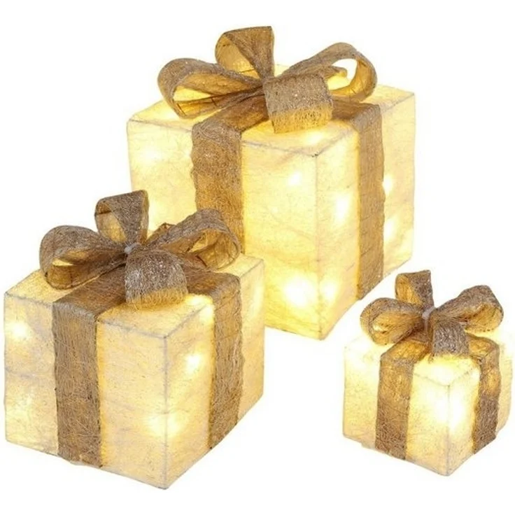 bonsport LED Dekoobjekt LED Beleuchtete Geschenkboxen 3er-Set – Bild 3