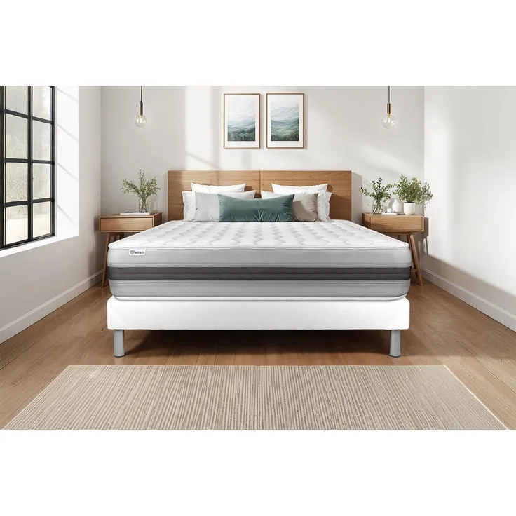 Matratzenset VITAL SPRING RECOVER 135 x 190 cm Bettrahmen Kit weiß