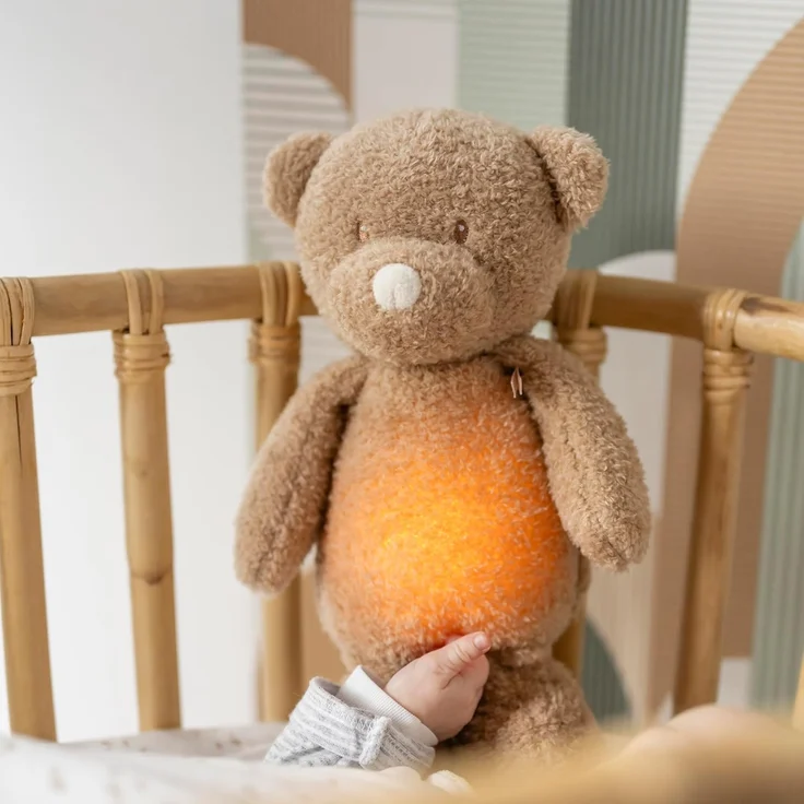 Nattou Nachtlicht Bär, Kuscheltier, Plüsch/Polyester, 19 cm, Sleepy, Braun – Bild 4