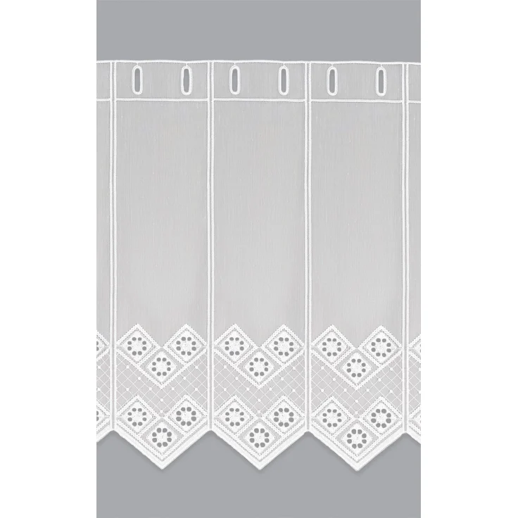 Lysel Scheibengardine Rautendesign (Bx H) 110cm * 45cm weiß/reinweiß – Bild 3