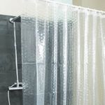 Goods+Gadgets Duschvorhang 3D Muster Optische Täuschung (Transparent Diamonds, Weiß, Periodensystem, Facebook & Bambus Design), Anti-Schimmel Vorhang