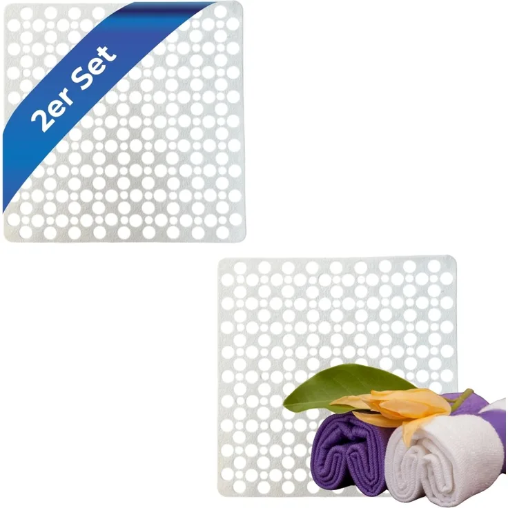 2er Set Duschmatte Rutschfest Duschwanneneinlage Antirutschmatte Dusche Rutschfeste Badematte Duscheinlage Duschvorleger Rutschmatte 53x53 cm