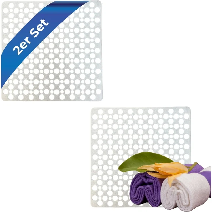 2er Set Duschmatte Rutschfest Duschwanneneinlage Antirutschmatte Dusche Rutschfeste Badematte Duscheinlage Duschvorleger Rutschmatte 53x53 cm – Bild 1