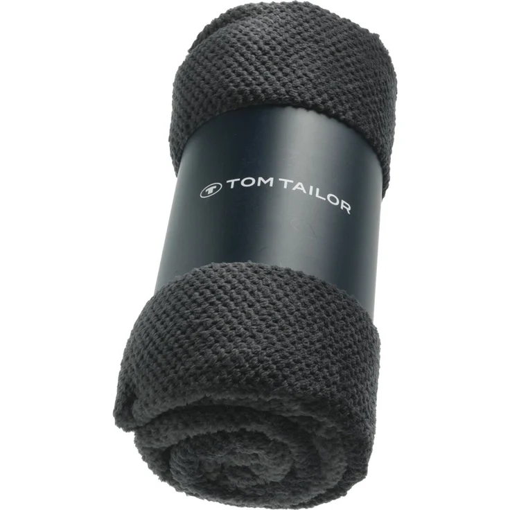 Tom Tailor 'T-STRUCTURE' Plaid, Polyester anthrazit, 140 x 190 cm, waschbar bis 30 °C – Bild 2