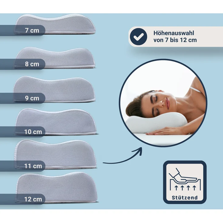 Traumhaft gut schlafen Nackenstützkissen - mit offenporigen Kern aus Gelschaum, Höhe: 10 cm – Bild 2