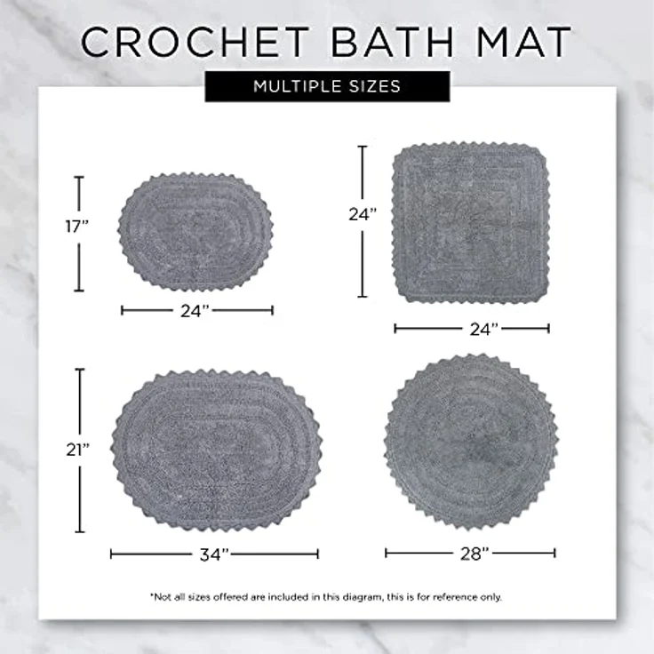 DII Crochet Collection Wende-Badematte, rund, 69,8 cm Durchmesser, Dunkelgrün. – Bild 4