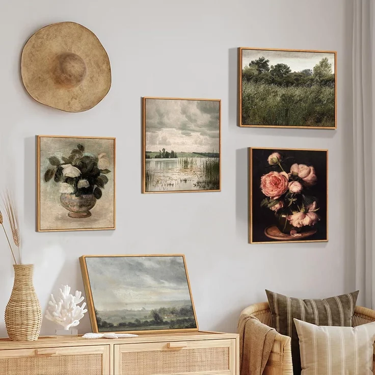 Vintage Leinwandbild mit Holzrahmen 20x25 cm Wohnzimmer Schlafzimmer Wanddeko – Bild 4