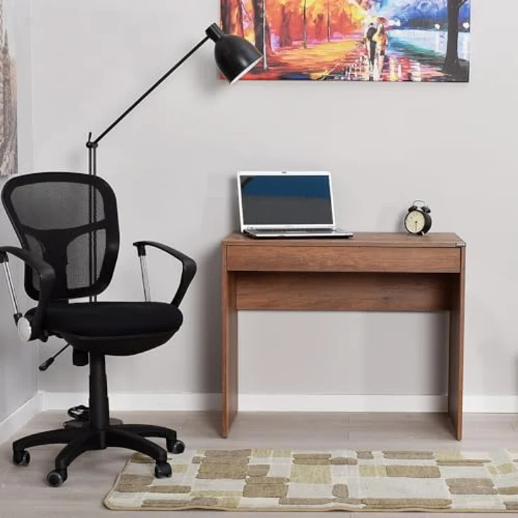 Stylish Study Desk, Oslo & Walnut, 90 x 75 x 55 cm | 100% Melamine Coated Particle Board, 16 mm Thickness | Ideal for Modern Home Office & Study – Bild 2