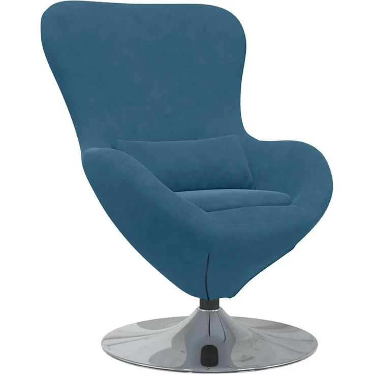 vidaXL Eiersessel Blau Samt 42002723 – Bild 1