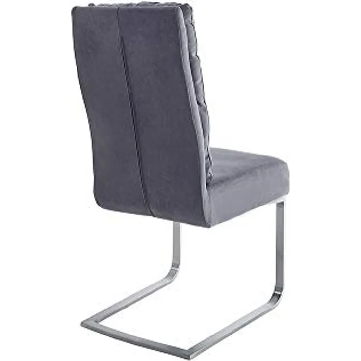 riess-ambiente Freischwinger COMFORT vintage grau / silber, Esszimmer · Microfaser · Edelstahl · Industrial – Bild 7