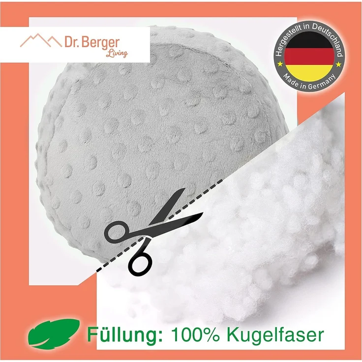 Dr. Berger Nackenrolle Minky Hellgrau 40 x 16 cm – Bild 6