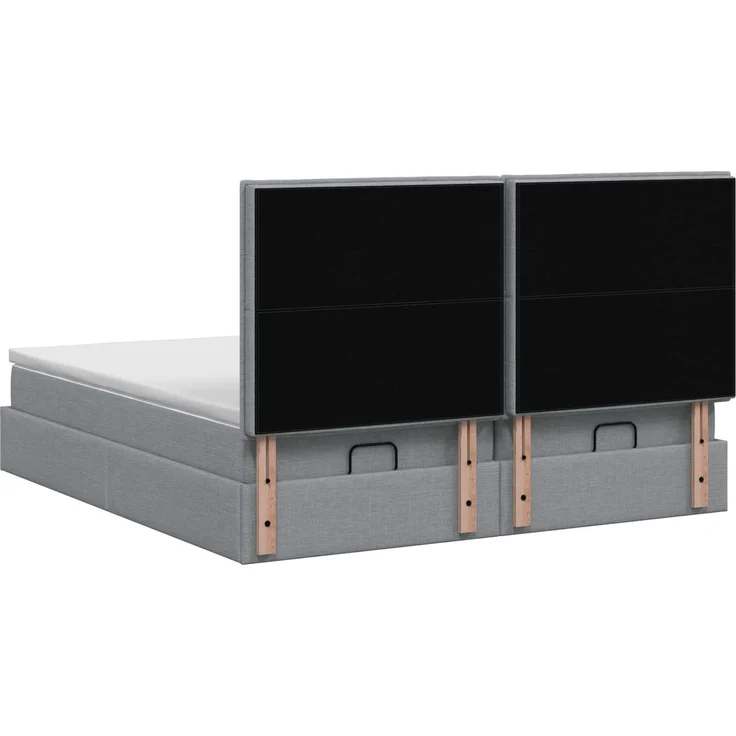 vidaXL Ottoman-Bett mit Matratze und LED Hellgrau 180 x 200 cm Stoff 3458416 – Bild 10