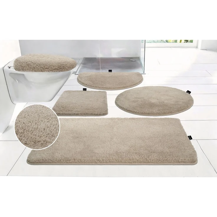 Bruno Banani Badematte Lana, Standard & Premium Qualität, 25 mm oder 30 mm Höhe, rutschhemmend beschichtet, schnell trocknend, strapazierfähig, fußbodenheizungsgeeignet, Polyacryl, rechteckig, 3-tlg. Hänge-WC Set, Badteppich, Badematten, unifarben, auc... – Bild 1