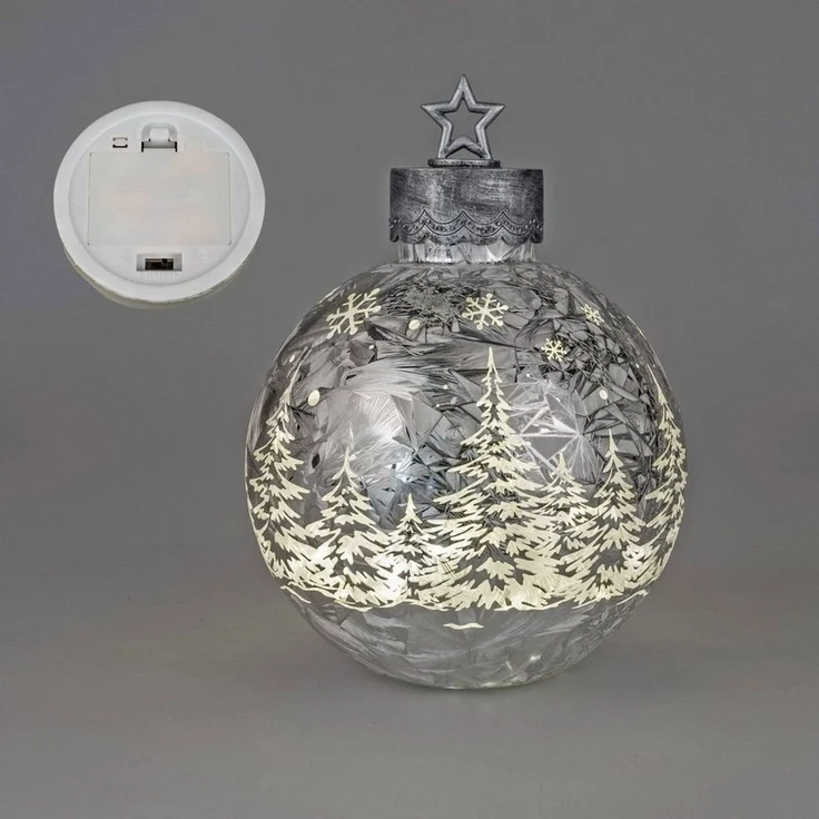 formano Dekofigur Winterwald Weihnachtsdeko, Mit Timerfunktion, Silber, Winterwald, H: 29cm – Bild 2
