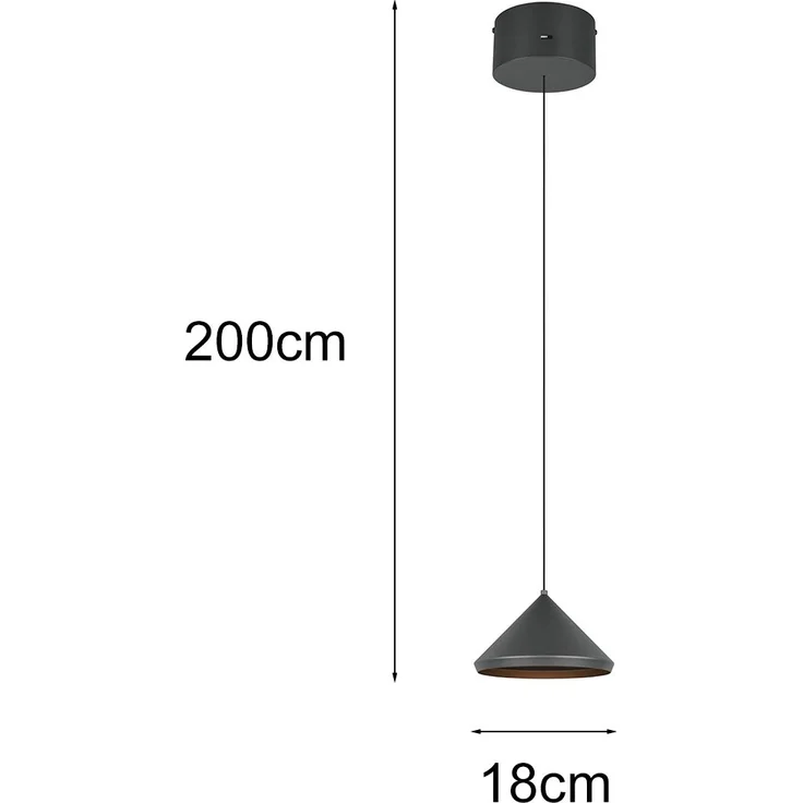 Trio LED-Pendelleuchte Laguna Ø 18 cm warmweiß-neutralweiß schwarz – Bild 4
