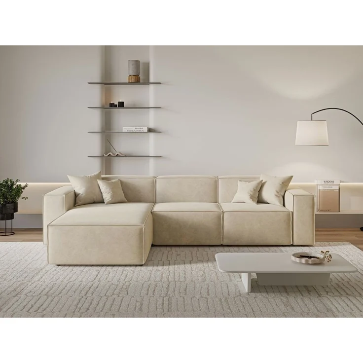 GrainGold Ecksofa L-Form Arizona L, Set, Wellenfederkern, HR-Schaum, Freistehendes – Bild 1