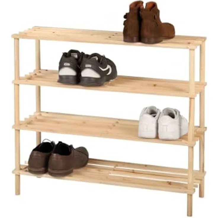 Urban Living Wood & CO Schuhregal, 4 Ebenen, 74 x 26 x 68 cm