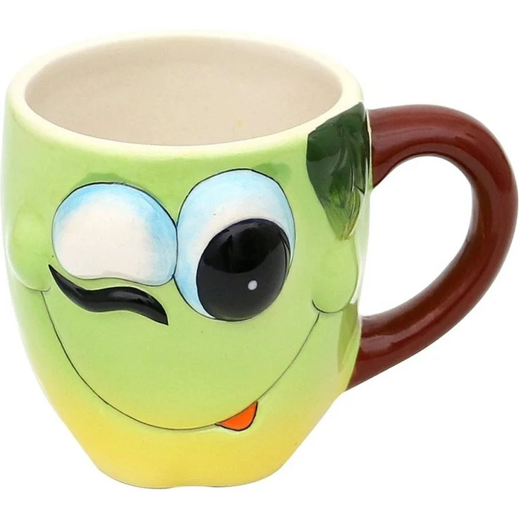 Dekohelden24 Tasse Keramik Kaffeebecher - Tasse als Apfel Größe H/Ø: 9 x 12 cm, Dolomite – Bild 3