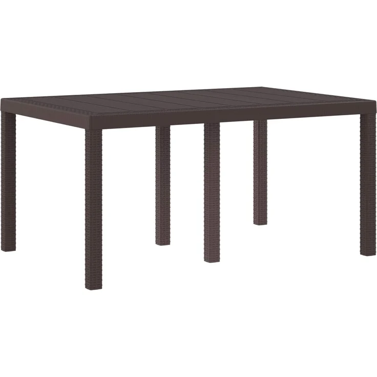 vidaXL Gartentisch Braun 150 x 100 x 73 cm Poly-Rattan 871685 – Bild 3