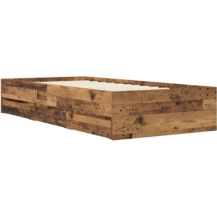 vidaXL Bettgestell mit Stauraum mit Schubladen Altholz Holzwerkstoff 3429608 – Bild 6