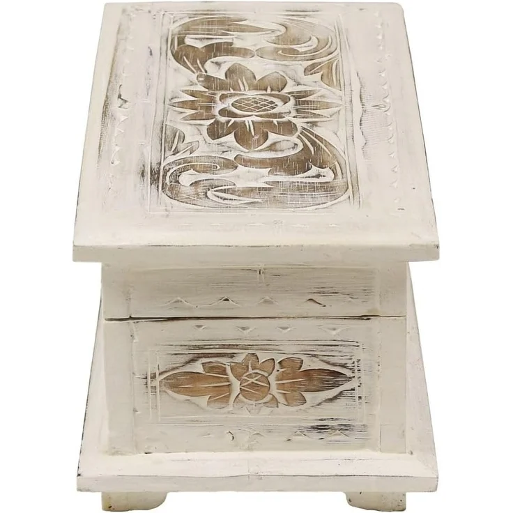 Oriental Galerie Truhe Weiße Truhe Blumen Klein 40 cm Design 2 – Bild 4