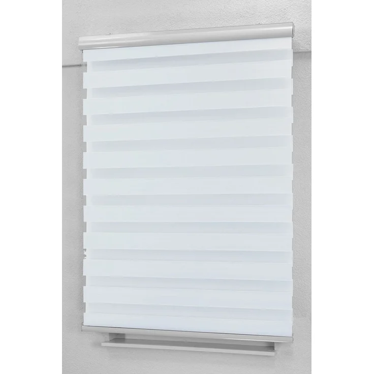 Lysel - Qualitätsdoppelrollo abdunkelnd weißgrau, (B x H) 140cm x 175cm in weiß/weißgrau – Bild 4