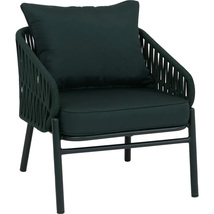 Aluminium-Gartenstuhl HWC-P90, Loungestuhl Sessel Outdoor, Seilgeflecht Rope Stoff/Textil (180g/m²) ~ grün – Bild 9