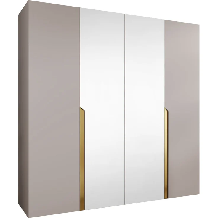 Kleiderschrank Veluna II 200 (Farbe: Cashmere / Cashmere + Gold) – Bild 1