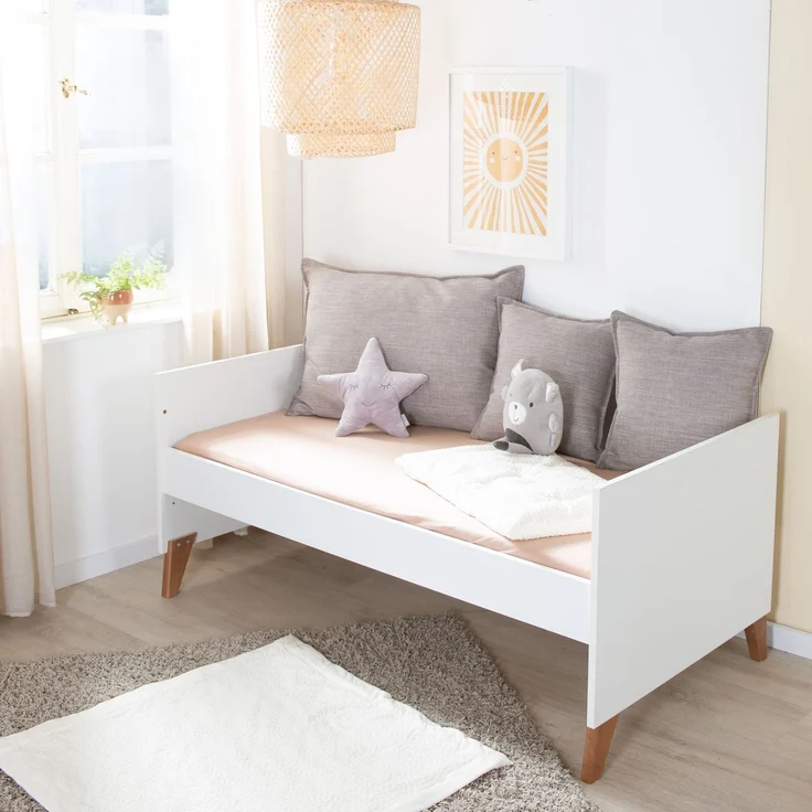 roba Kombi-Kinderbett 'Ole' 70 x 140 cm - 3-fach höhenverstellbar - 3 Schlupfsprossen - Weiß – Bild 7