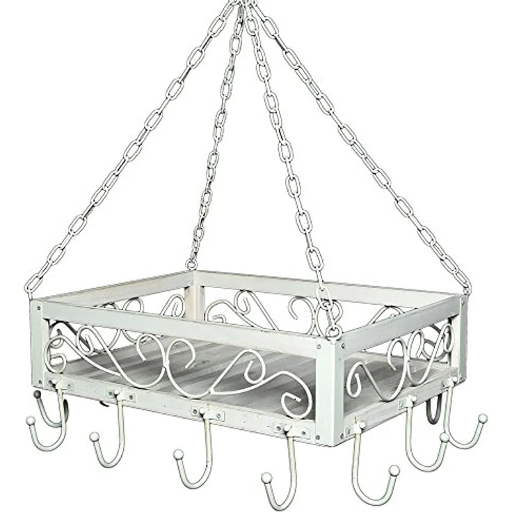Ambiente Topfhänger Romance 83058 Pfannenhänger Hängeregal Weiß – Bild 2