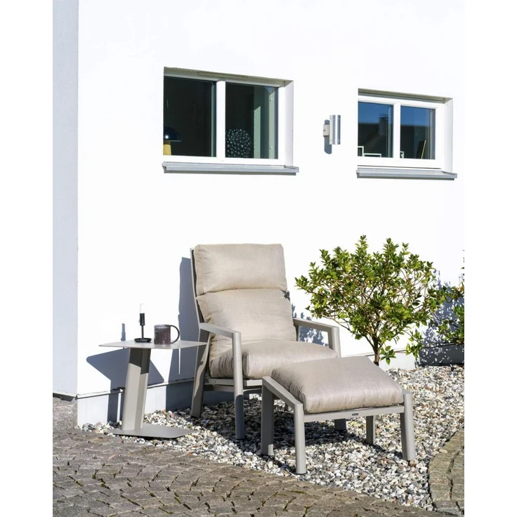 Gartenhocker Slide aus Aluminium mit Kissen, modern, Taupe Beige, Outdoor geeignet – Bild 2