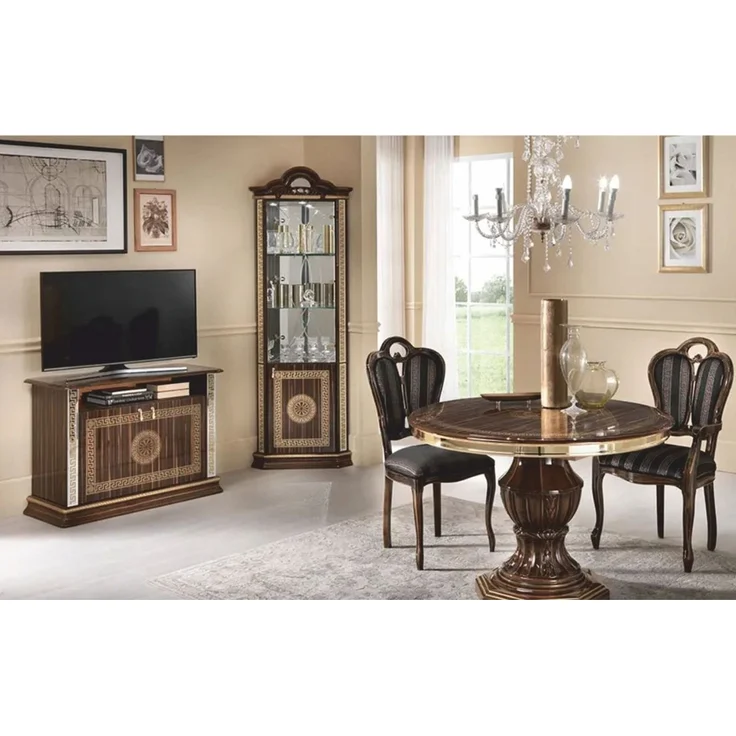 Casa Padrino Luxus Barock Esstisch Braun / Gold 110-150 cm - Made in Italy – Bild 3
