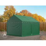TOOLPORT Lagerzelt 3x4 m Zelthalle Unterstand Weidezelt PVC Plane 700 N wasserdicht in dunkelgrün