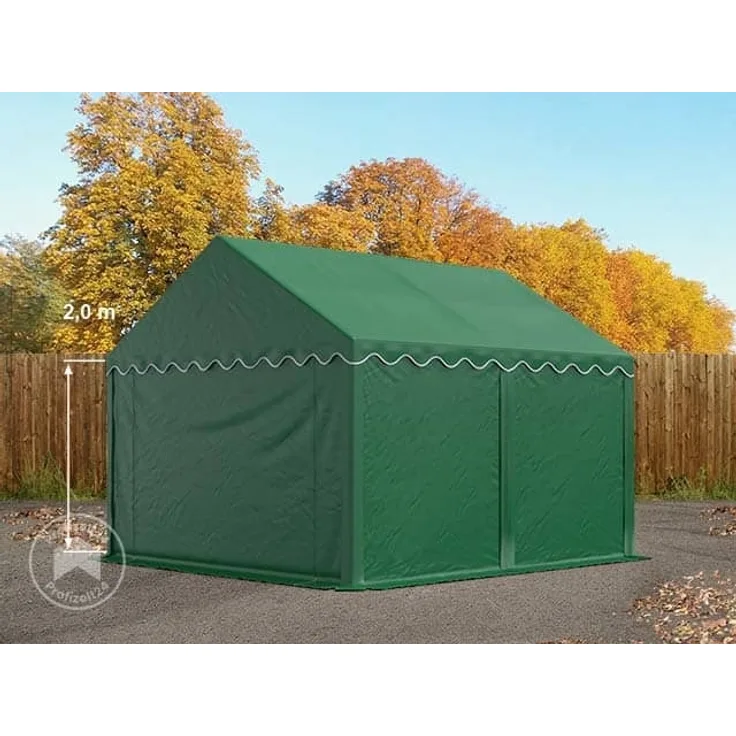 TOOLPORT Lagerzelt 3x4 m Zelthalle Unterstand Weidezelt PVC Plane 700 N wasserdicht in dunkelgrün