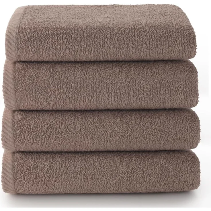 Top Towel - Plus - Badetücher - 4 Gesichts- oder Bidethandtücher - 30x50 cm - 100 % Baumwolle - Nerz