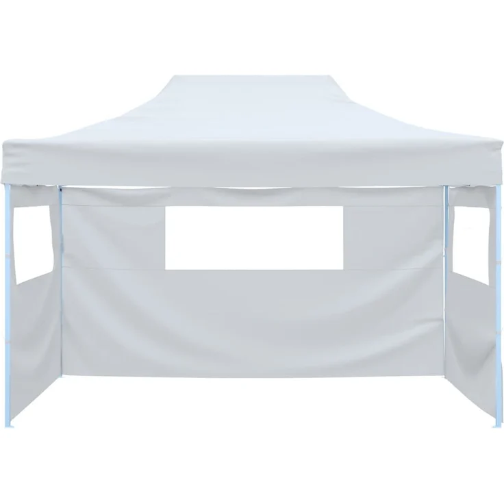 Partyzelt Faltbar, Gartenzelt mit 3 Seitenteilen 291 x 413 x 315 cm Weiß – Bild 2
