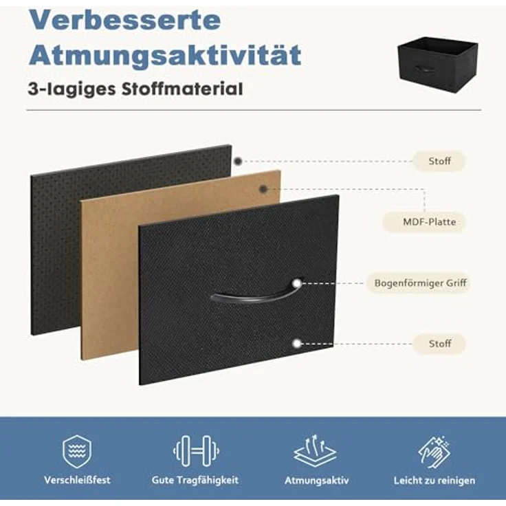 DUMOS Antonia Kommode für Schlafzimmer mit 5 Stoffschubladen, kleine Kommode Organizer Einheiten für Kleidung, Schrank, Kinderzimmer, Aufbewahrungsturm mit Schrank, Metallrahmen, Holzplatte, leichte – Bild 5