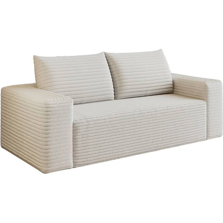 EINHOM 180 cm, Bequemes Corduroy-Sofa, Mit tiefer SitzflächeLoveseat-Kleinsofa, Boneless Modular Sofa, Schwamm, Keine Montage erforderlich, Kompressions sofas for Wohnzimmer, Schlafzimmer, Wohnung, Creamy White – Bild 7