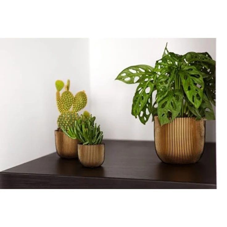 Capi Europe Übertopf rund Nature Groove, handgefertigt aus Polyester, Schwarz, Ø 14 x H 13 cm – Bild 7