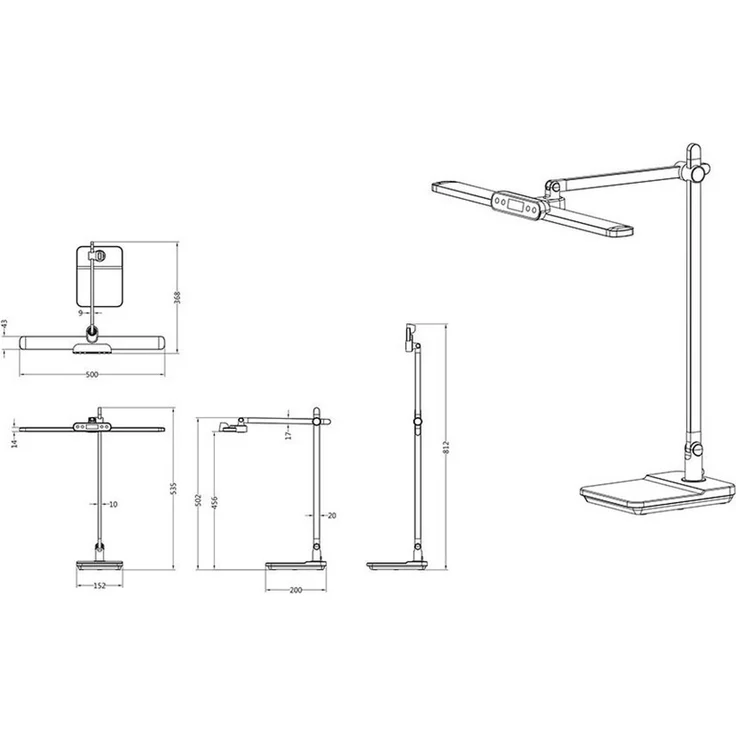 GLOBO LIGHTING Schreibtischlampe, LED-Leuchtmittel fest verbaut, Kaltweiß, Warmweiß, Neutralweiß, Tageslichtweiß, Farbwechsel, Tischleuchte Tischlampe Leseleuchte Flurlampe Beistellleuchte silber – Bild 3
