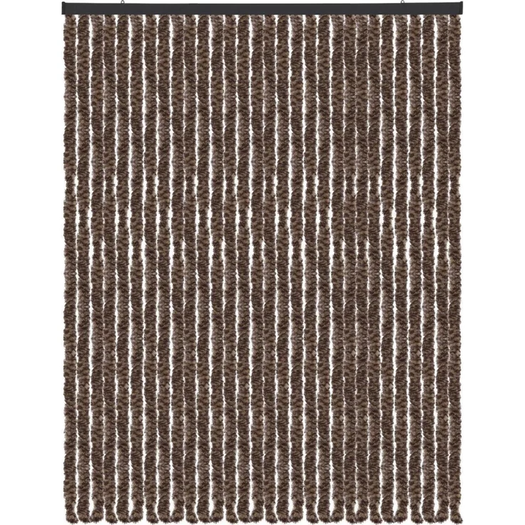 Flauschvorhang 56x185cm - 140x220cm Meliert Beige und Braun 120x220 cm – Bild 1
