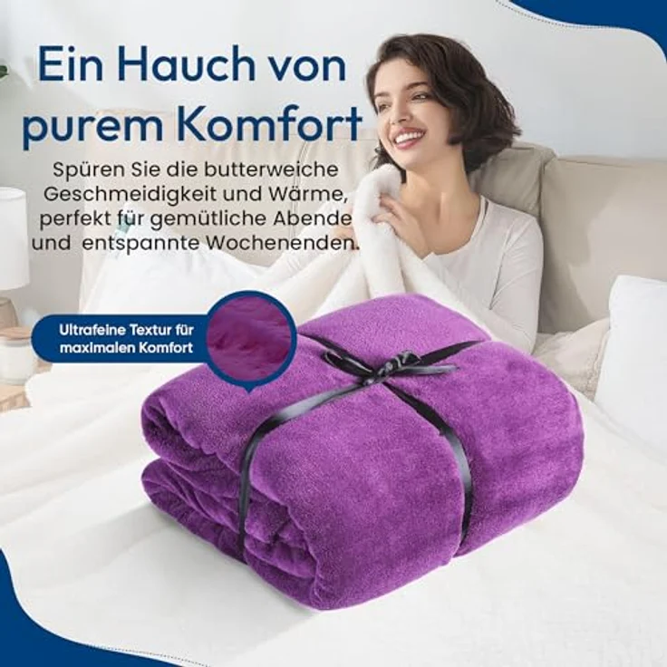 Wohndecke FELUNA Coral Fleece Kuscheldecke XXL – Superweicher Cashmere-Touch, Feluna, Tagesdecke Kaschmir-Touch 220 x 200 cm – Bild 4