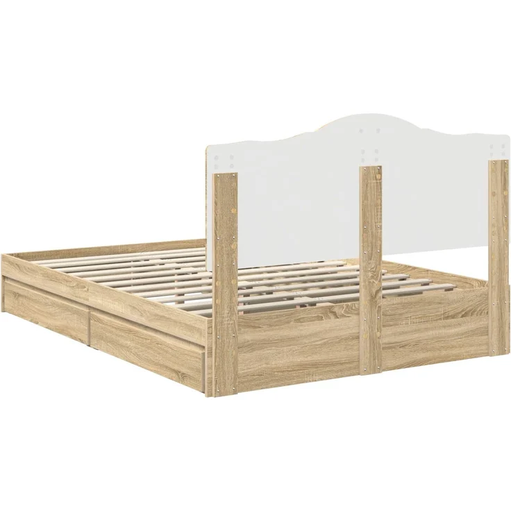 vidaXL Aufbewahrungsbett Sonoma-Eiche 160 x 200 cm Holzwerkstoff 3413487 – Bild 9