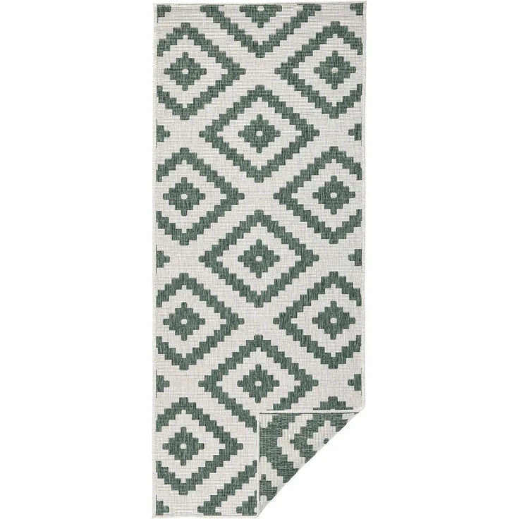 In- & Outdoor Teppich Malta Grün Creme - 80x350x0,5cm – Bild 2