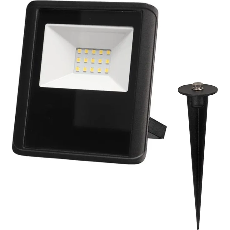 10 Watt LED Strahler SET Montagehalterung & Erdspieß, Neutralweiß, IP65, 11x13cm – Bild 2