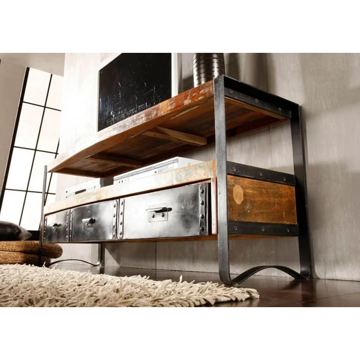 TV-Board Altholz 145x43x60 mehrfarbig lackiert INDUSTRIAL #05 – Bild 3
